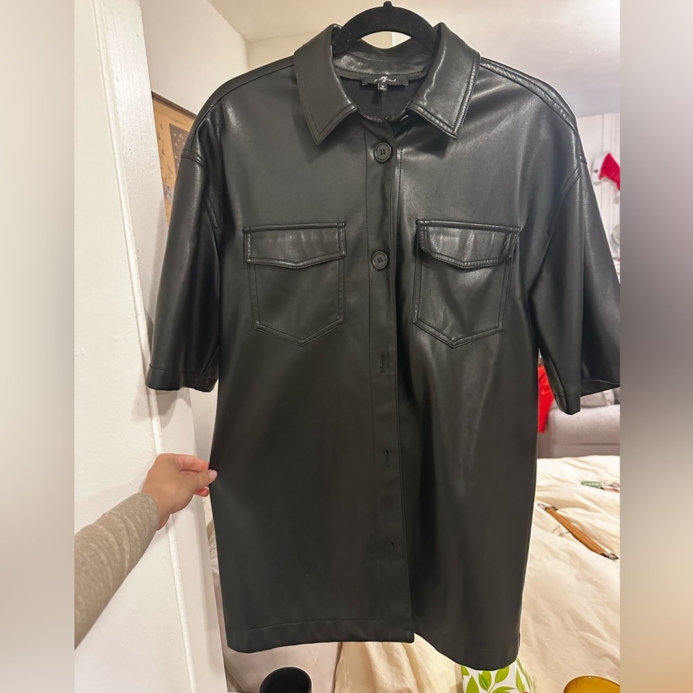 7 For All Mankind Faux-Leather Shacket